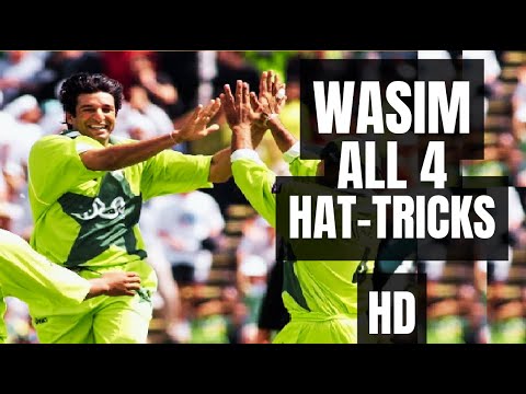 Wasim Akram's 4 Hat-tricks in ODI & Test Cricket 🏏