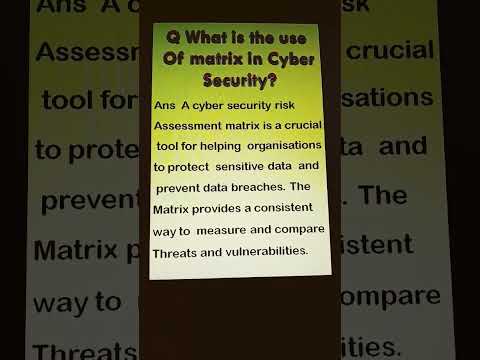 What is the use of matrix in Cyber Security?| MCA | BCA SEMESTER EXAMS