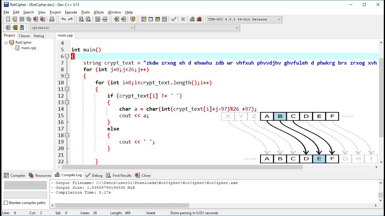 C++ Shift & Rot Cipher Decryption 🚀