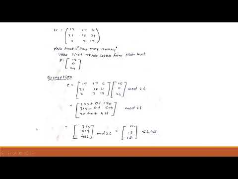 Hill Cipher- Cipher Substitution Technique #CS8792 #Crypto #Security