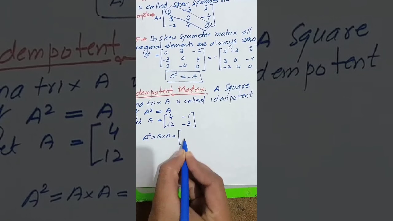 Understanding Idempotent Matrices: Key Concepts and Exercises for Class 11 Math 📚