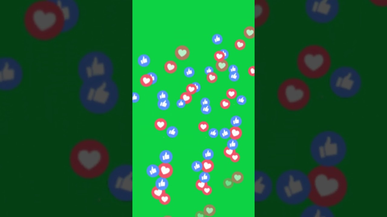 Social Media Likes & Hearts Green Screen Animation 🎬