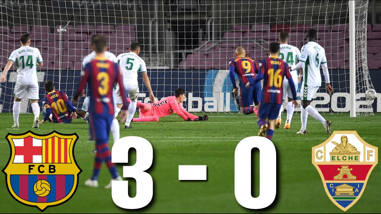 Barcelona Dominates Elche 3-0 in La Liga 🏆 | Messi Shines with 2 Goals
