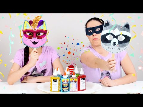 DESAFIO COLORINDO MÁSCARA COM 3 CORES DE COLA E GLITTER ★ Especial de Carnaval - Folia em Casa!