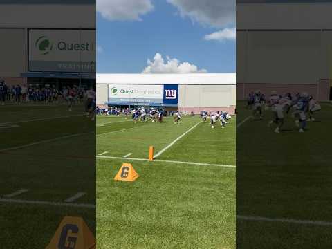 Jaxson Dart hits Theo Johnson for the rookie’s 1st TD of Giants camp