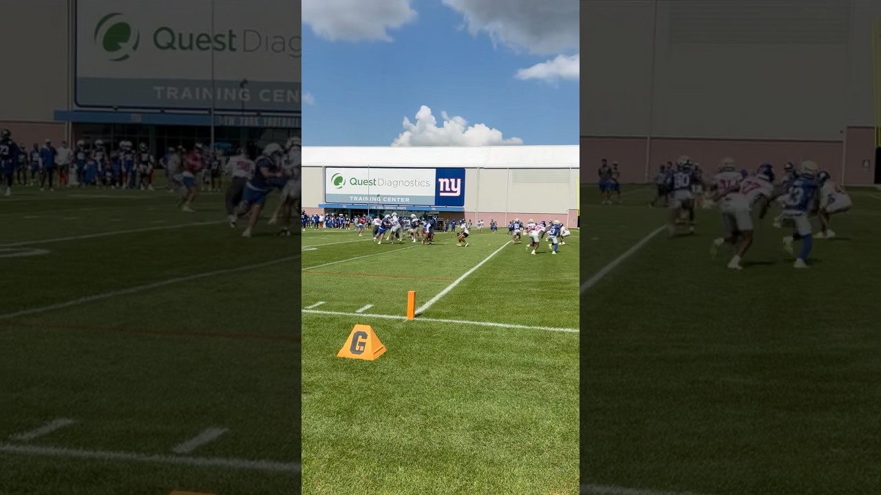 Jaxson Dart Connects with Theo Johnson for Rookie’s First Touchdown at Giants Camp 🏈