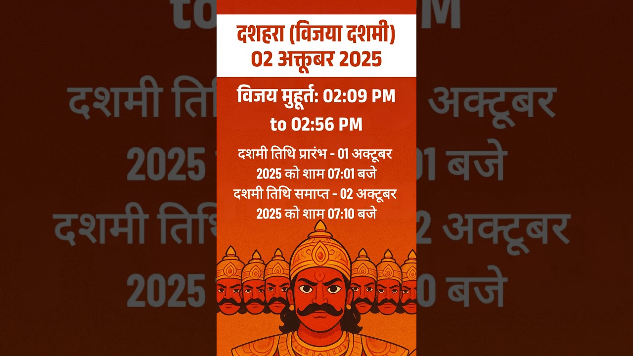 Dussehra 2025 Date & Muhurat | विजयदशमी कब है? 📅