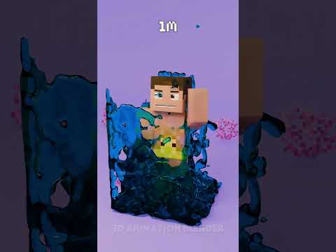 💦 0 vs 1 Billion Water Drop Minecraft Steve| Blender Fluid Simulation