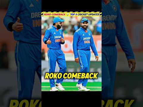 Roko Comeback π₯ 5 Cricket Updates