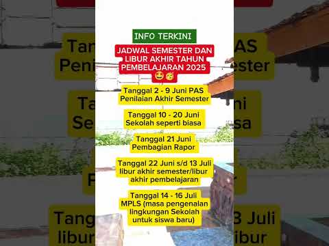 jadwal semester dan libur akhir tahun pembelajaran 2025 #guru #guru #fyp