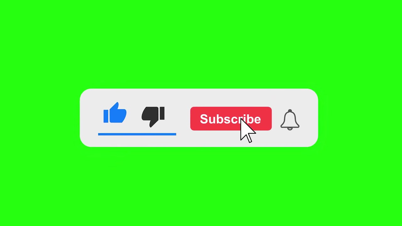 YouTube Like, Subscribe & Bell Icon Green Screen 🎥