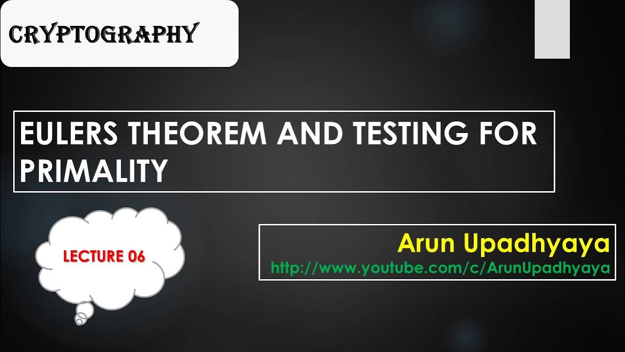 Lecture 6: Euler's Theorem and Primality Testing