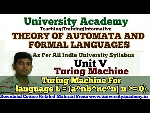 TAFL59:Theory of Automata, Construction of Turing Machine Examples in Hindi by UA
