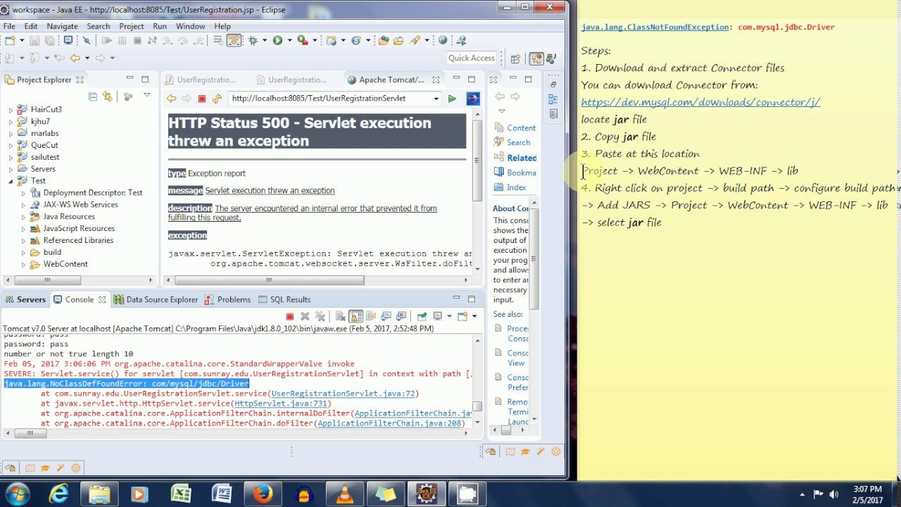 Eclipse MYSQl Connector Error java.lang.ClassNotFoundException: com.mysql.jdbc.Driver