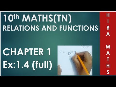 10th maths chapter 1 exercise 1.4 relations and functions full Answers tn samacheer hiba maths