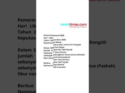 RESMI DITETAPKAN PEMERINTAH, 25 HARI LIBUR NASIONAL DAN CUTI BERSAMA TAHUN 2026!