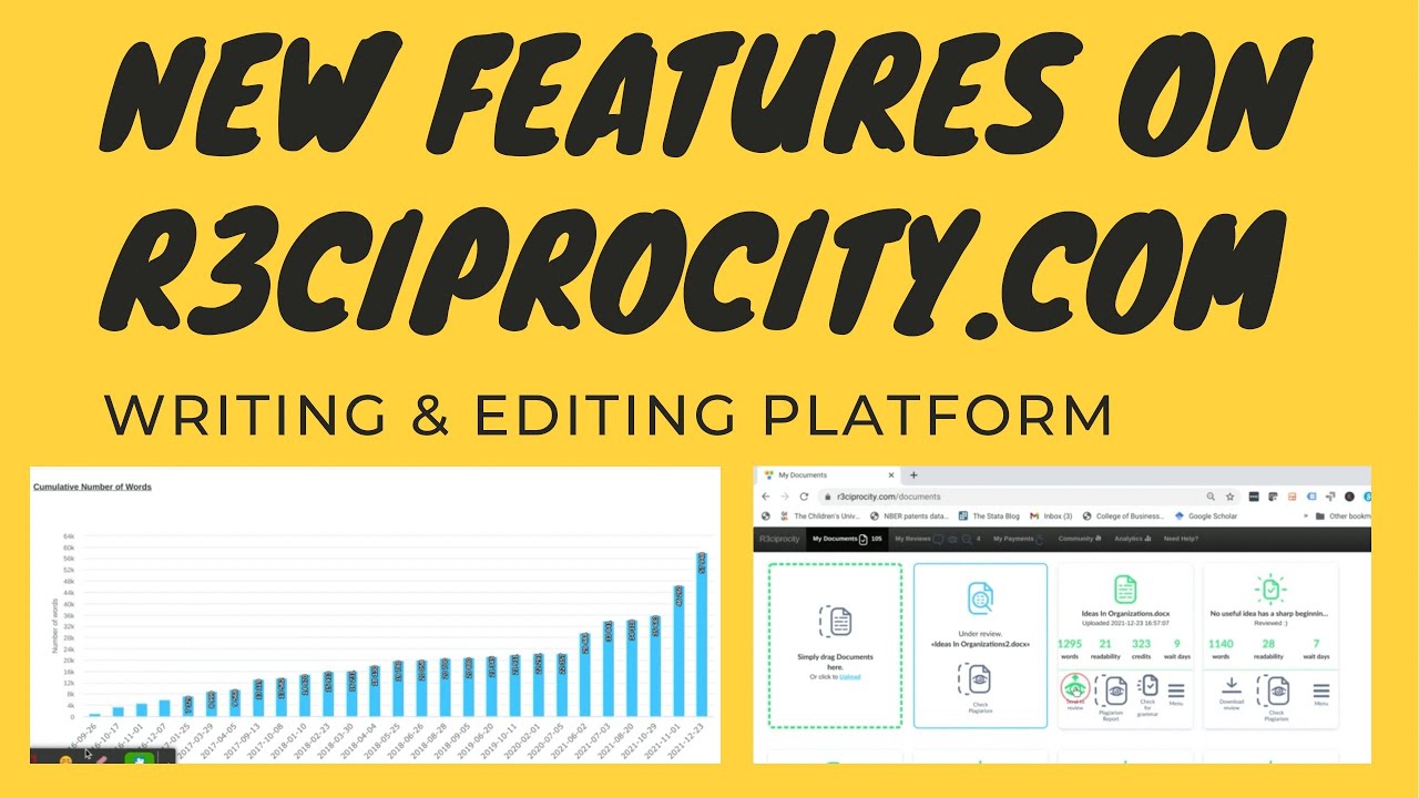 Exciting New Analytics & Community Features On R3ciprocity.com | #writing #editing
