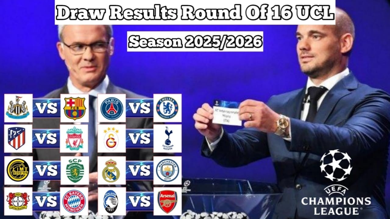 UCL 2025/26 Round of 16 Draw Results ⚽