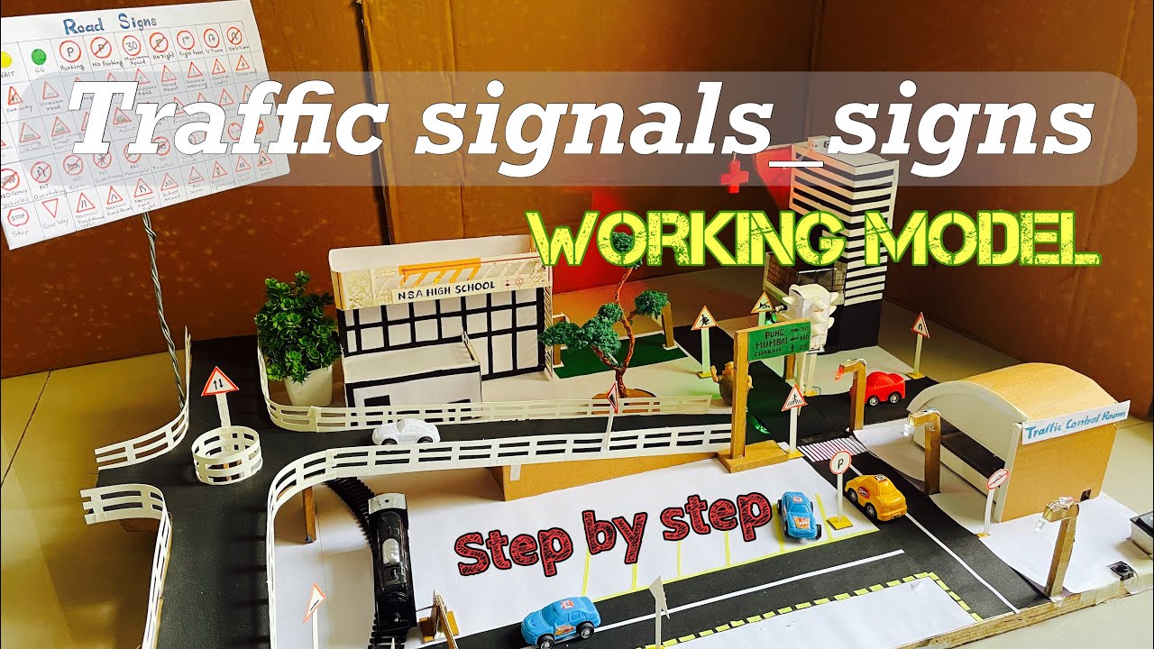 Traffic signal & signs working model / Road signal #school project