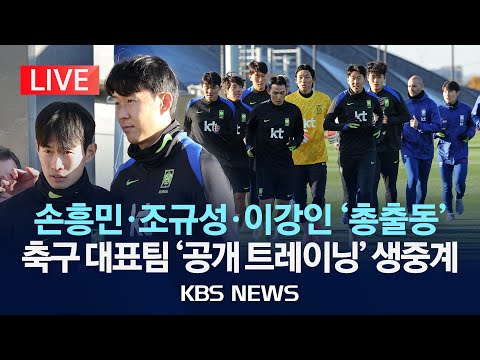 [LIVE] '캡틴' 손흥민 떴다. 축구 국가대표팀 공개 훈련...옌스 카스트로프 양민혁 인터뷰/2025년 11월 11일(화)/KBS
