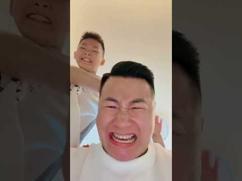 Wow! PaPa and child can do the same reaction funny #kid #show #short