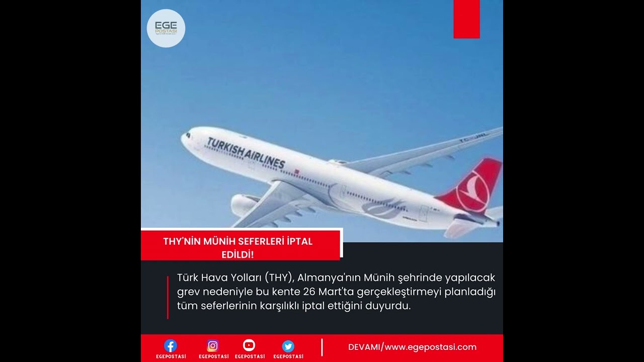 THY Münih Seferleri Grev Nedeniyle İptal Edildi ✈️