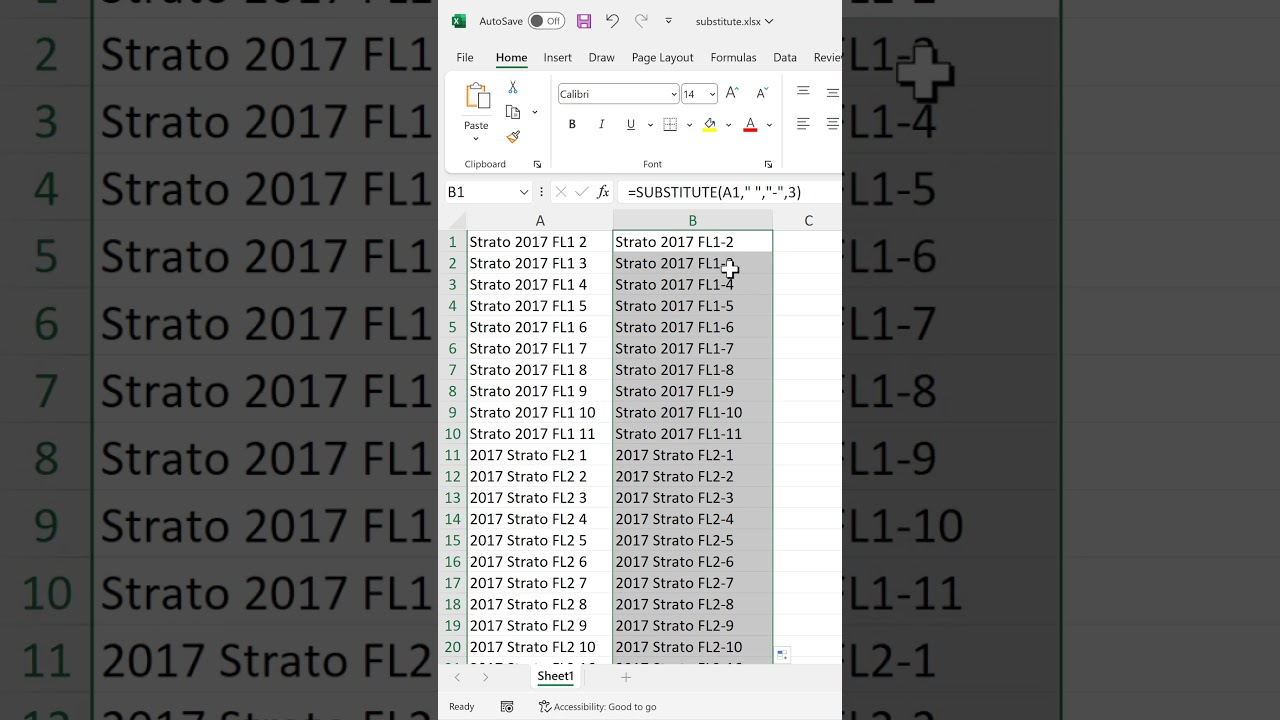 Excel SUBSTITUTE Function Explained