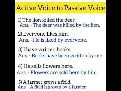 active voice to passive voice examples