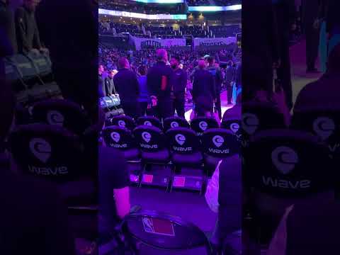 Behind the basket seats at the Hornets vs Jazz game #buzzcity #nba 🐝