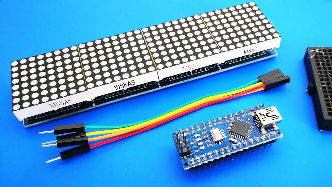 Arduino Dot Matrix 4-in-1 Text Scroll ๐