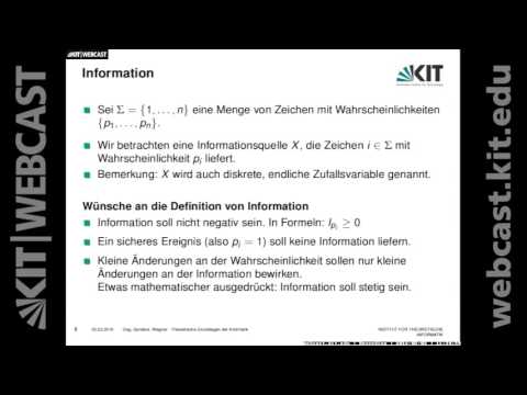 23: Entropie, Codierungsbäume, Quellencodierungstheorem, Shannon-Fano Codierung