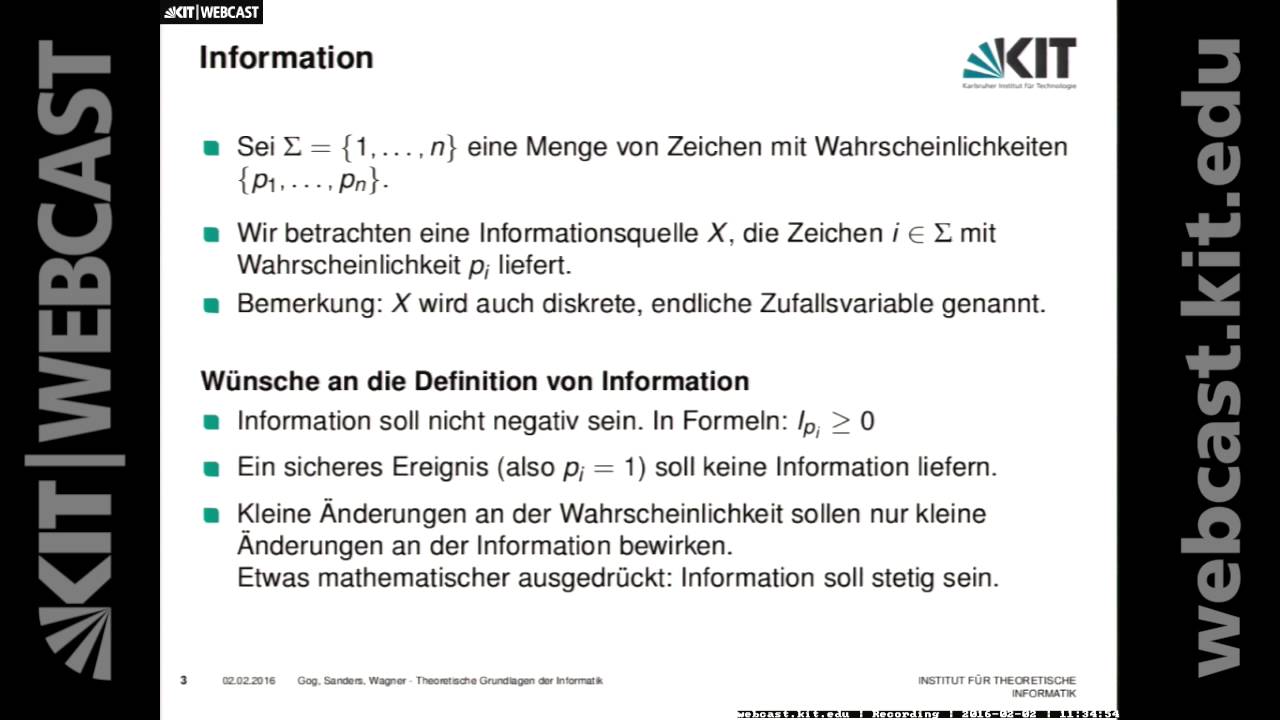 23: Entropie und Codierungsbäume im Kontext der Quellencodierung