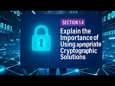 Section 1.4 – Explain the importance of using appropriate cryptographic solutions