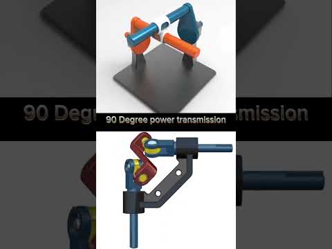 Mechanical power transmission||90 degree power transmission#shorts #3d #solidworks #cad #engineering