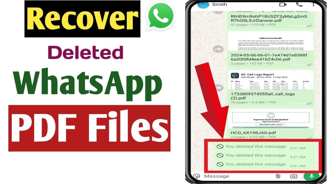 Recover Deleted WhatsApp PDF Files 📁
