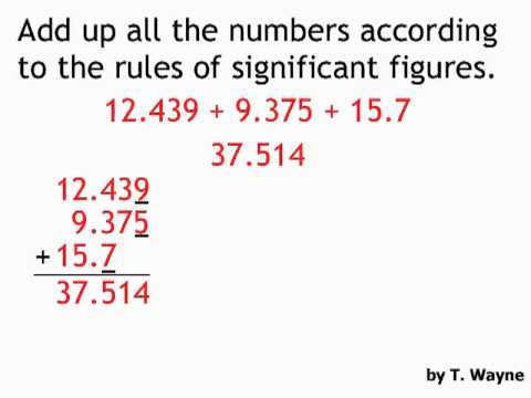 Significant Figures Addition and Subtraction Example