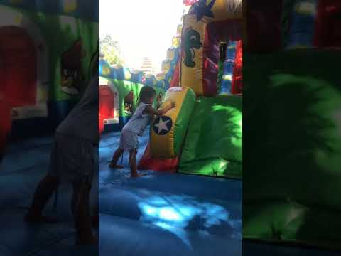 giant balloon #jumping #funny #running #cute #happy #laughing #toys #twins