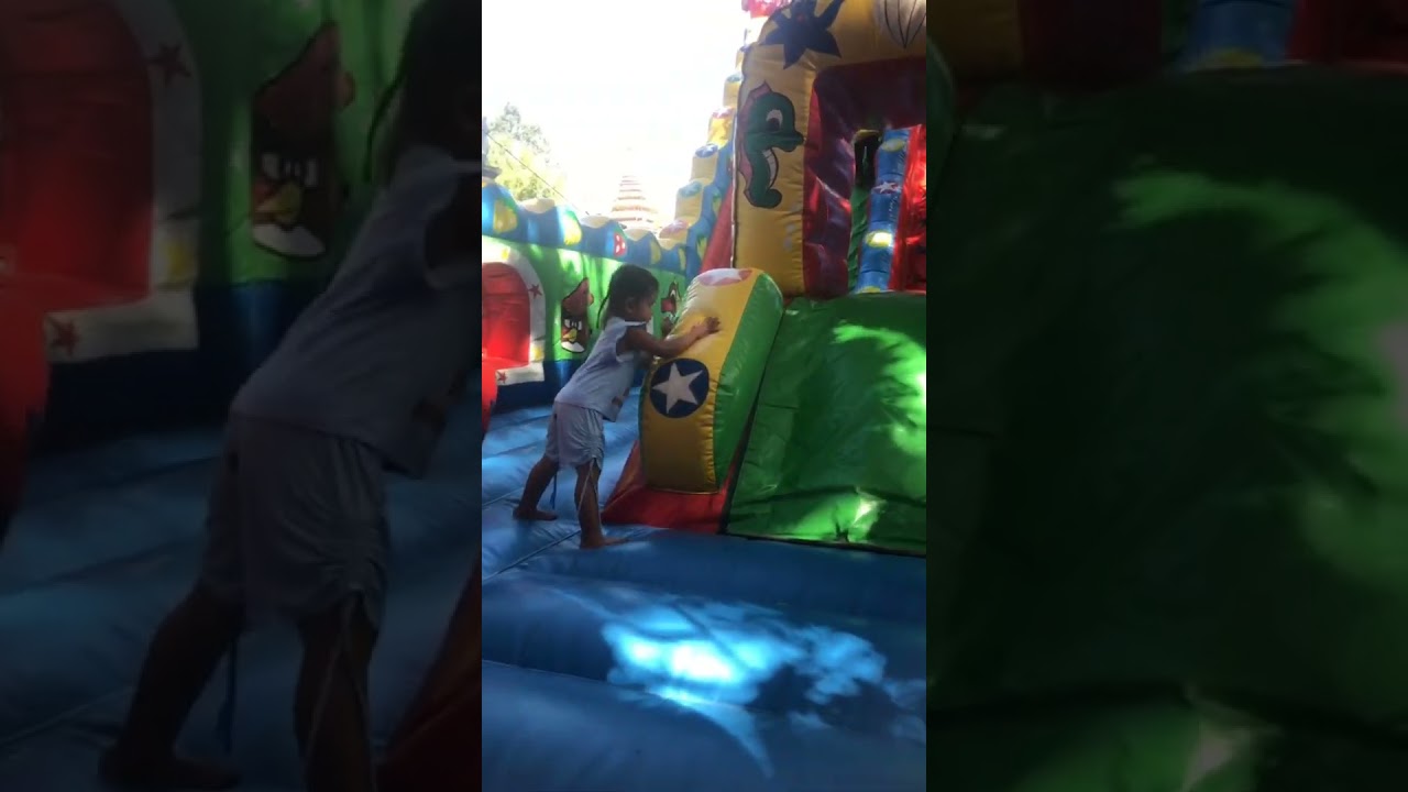 Cute Twins Jumping on Giant Balloon 😂