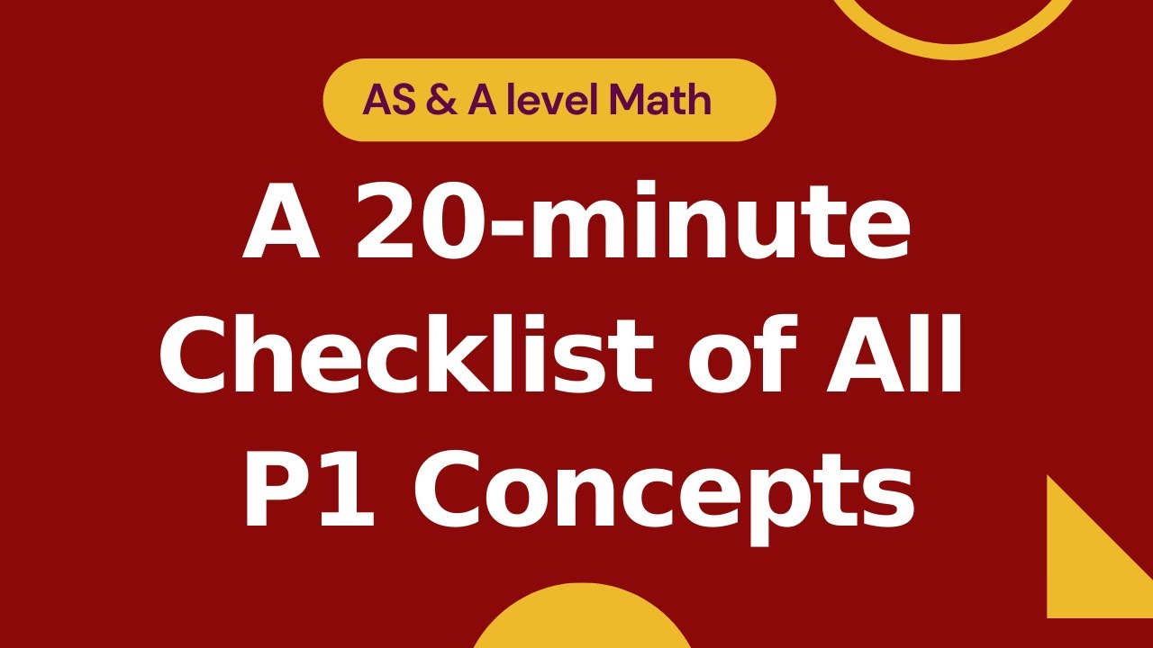 AS/A Level Math Paper 1: Essential Concepts Checklist for Top Scores 📚