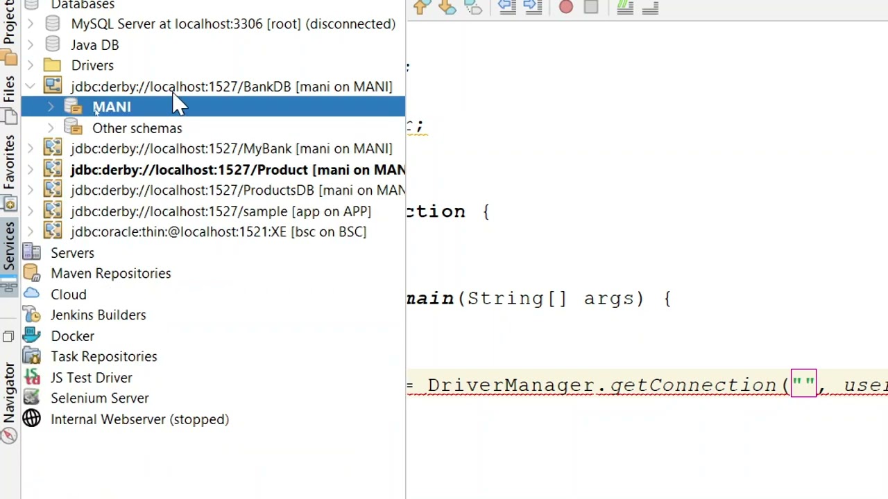 III BCA J2EE Lab Ex B2 : Menu driven JDBC program to perform basic operations with Bank Table