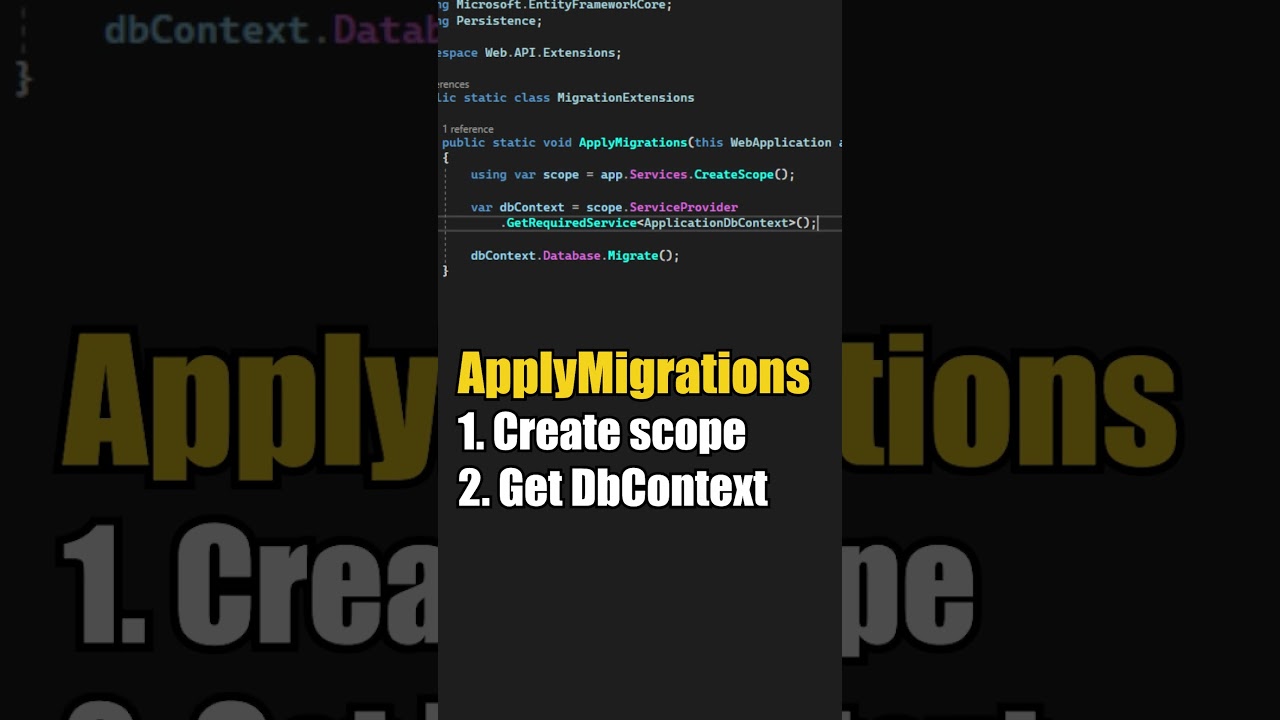 Run EF Migrations at Startup For Easy Local Development #shorts