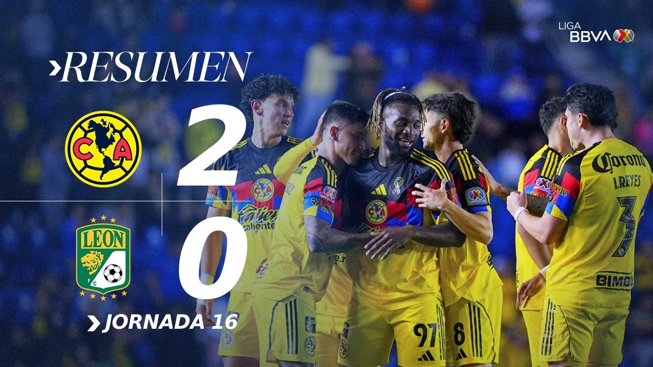 América 2-0 León: Las Águilas vuelan alto en la J16 y buscan liderato 🦅