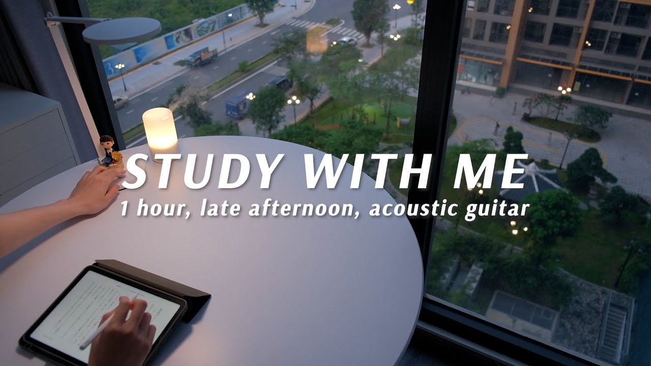 1-Hour Study with Peaceful Guitar 🎸 | Afternoon Pomodoro