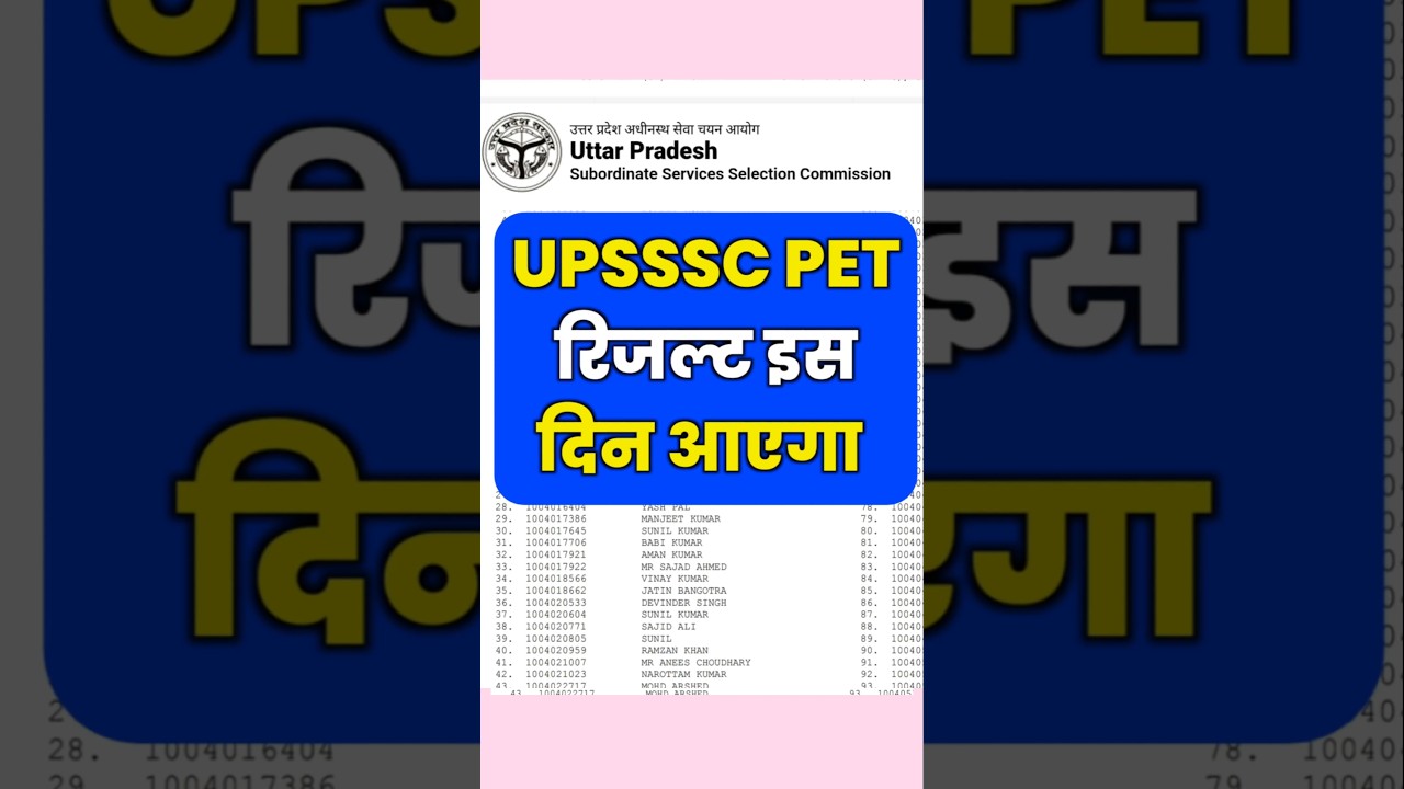 UPSSSC PET 2025 Result Date Announced 📝