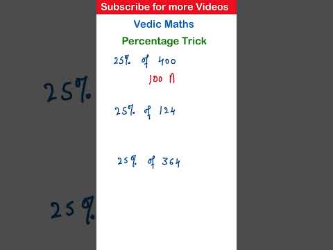 Percentage Trick | Vedic Maths Tricks for Fast calculations | Vedic maths | #25