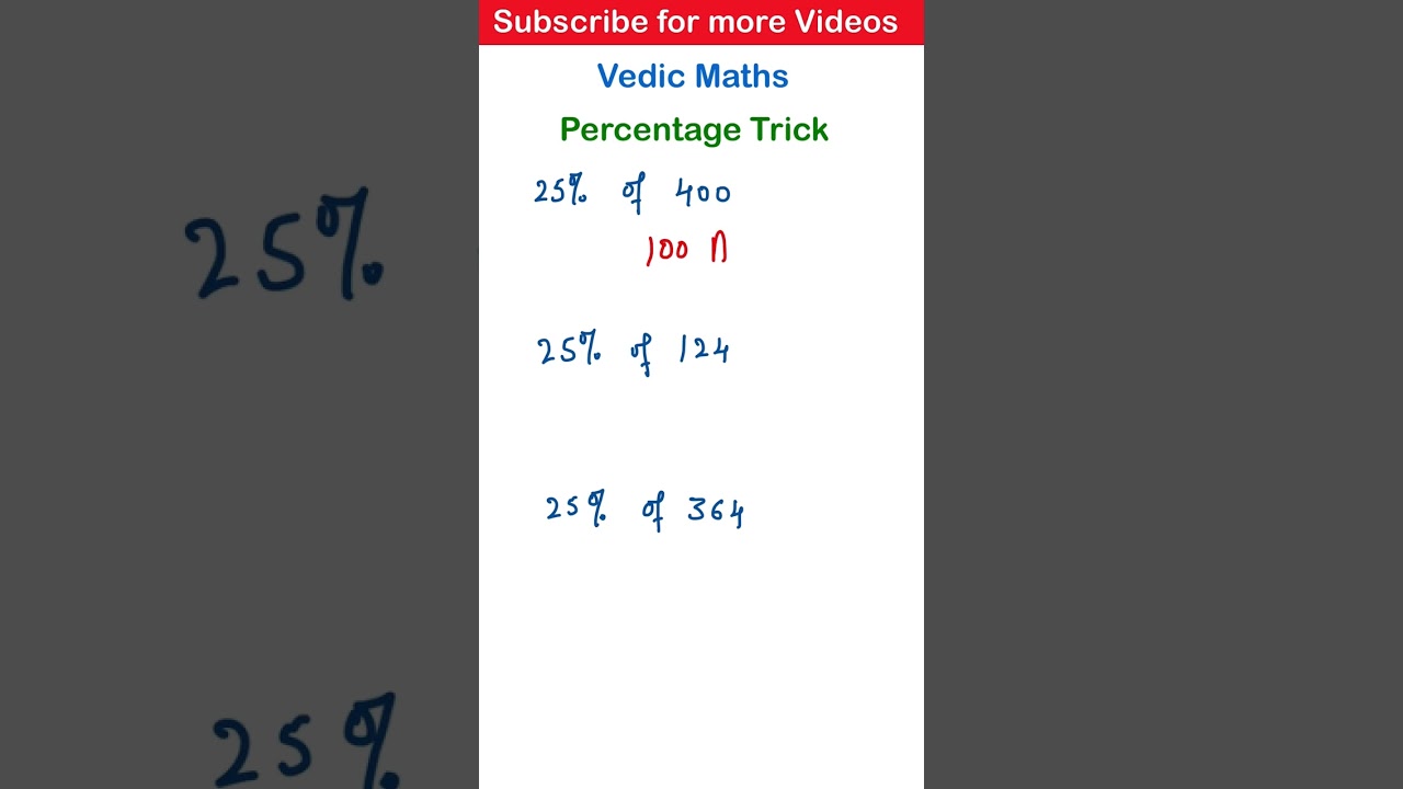 Master the Percentage Trick with Vedic Maths for Quick Calculations! ⚡