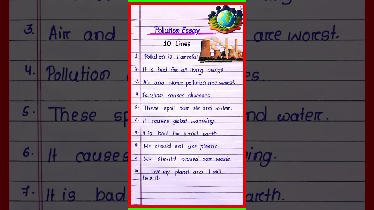 10 lines essay on pollution in english l Pollution Essay in English l #pollutionessay