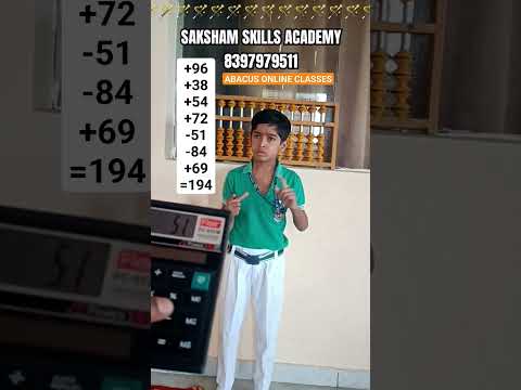 ABACUS Level 2 | Addition & Subtraction Video | Saksham Abacus Academy #maths #school #kids #shorts