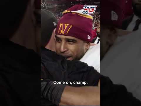 #commanders Jayden Daniel’s coach Dan Quinn and Bobby Wagner embrace after playoff win #takecommand