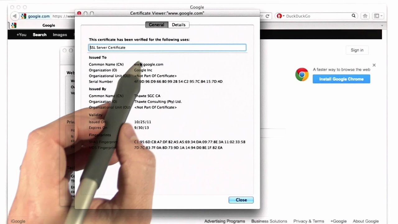 Examining a Certificate - Applied Cryptography